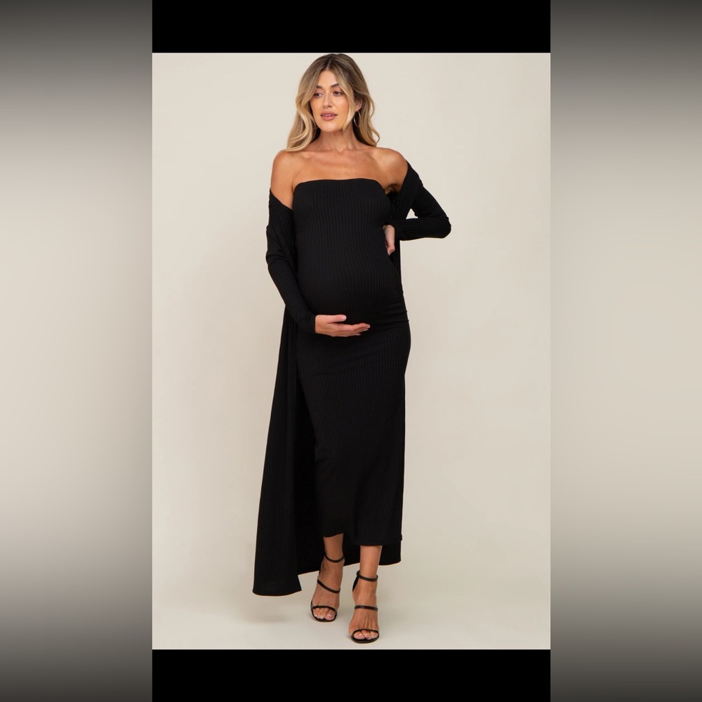 Pinkblush Black Strapless Maternity Dress